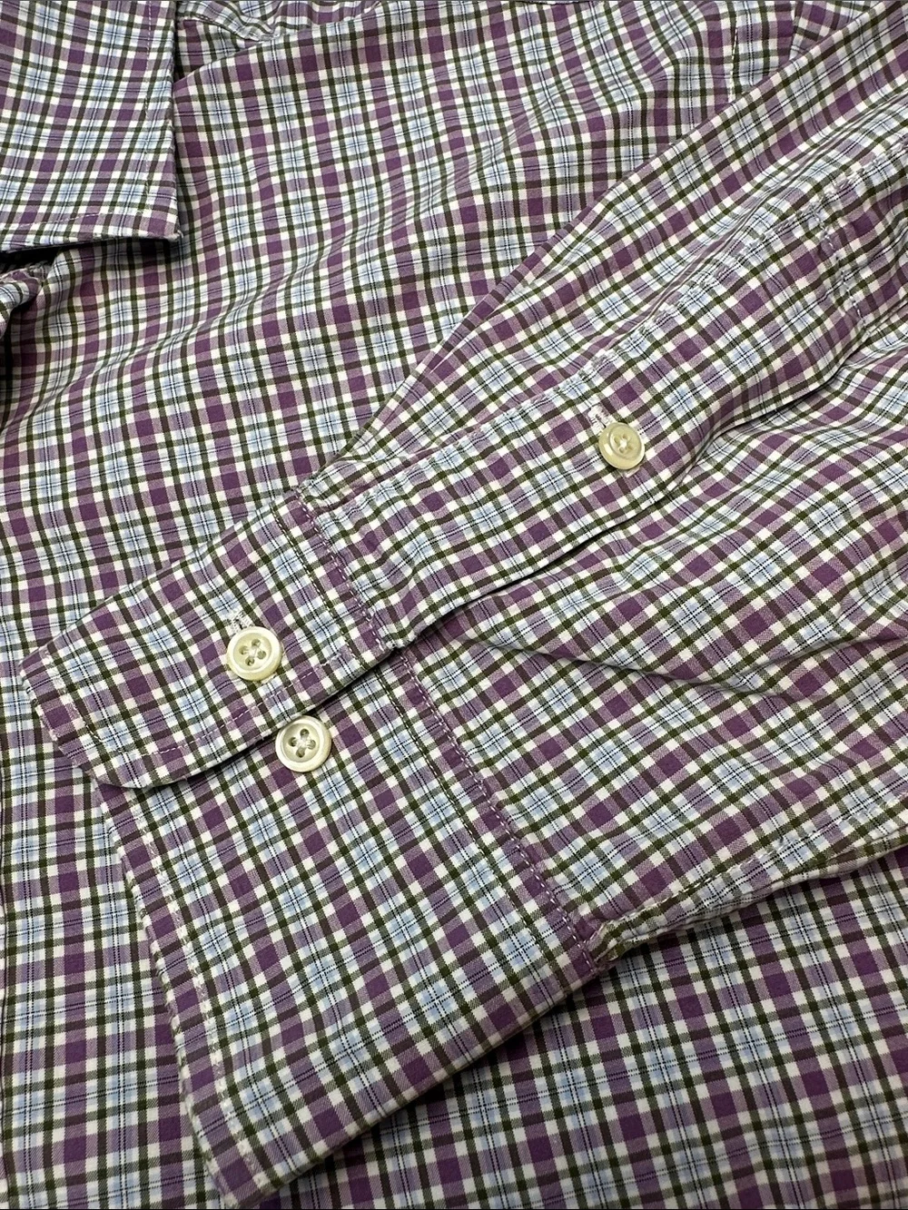Polo by Ralph Lauren Regent Classic Fit Shirt, Purple Green White Plaid Cotton